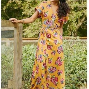 Matilda Jane Alana Yellow Floral Maxi Wrap Dress
